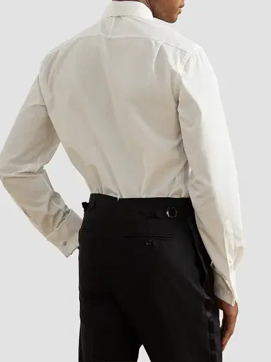 Ralph Lauren Purple Label Men's Sea Island Pleated Bib Cotton Tuxedo Shirt - White | Thumbnail 4 Ralph Lauren Purple Label Men's Sea Island Pleated Bib Cotton Tuxedo Shirt - White | Thumbnail 4