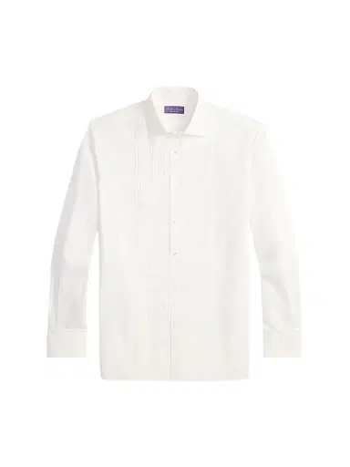 Ralph Lauren Purple Label Men's Sea Island Pleated Bib Cotton Tuxedo Shirt - White | Thumbnail 1 Ralph Lauren Purple Label Men's Sea Island Pleated Bib Cotton Tuxedo Shirt - White | Thumbnail 1
