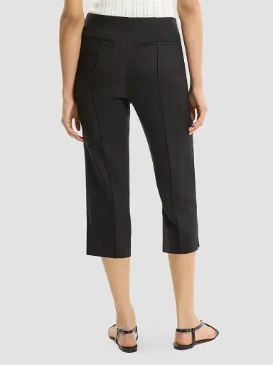 Theory Women's Linen-Blend Slit Capri Pants - Black | Thumbnail 3 Theory Women's Linen-Blend Slit Capri Pants - Black | Thumbnail 3