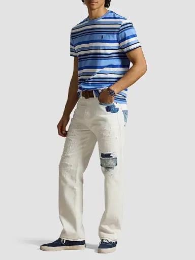 Polo Ralph Lauren Men's Striped Cotton T-Shirt - Bristol Blue Multi | Thumbnail 2 Polo Ralph Lauren Men's Striped Cotton T-Shirt - Bristol Blue Multi | Thumbnail 2