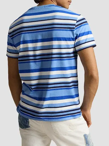 Polo Ralph Lauren Men's Striped Cotton T-Shirt - Bristol Blue Multi | Thumbnail 3 Polo Ralph Lauren Men's Striped Cotton T-Shirt - Bristol Blue Multi | Thumbnail 3