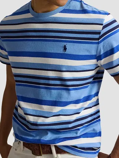 Polo Ralph Lauren Men's Striped Cotton T-Shirt - Bristol Blue Multi | Thumbnail 6 Polo Ralph Lauren Men's Striped Cotton T-Shirt - Bristol Blue Multi | Thumbnail 6