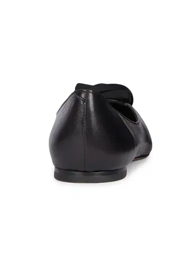 Roger Vivier Women's I Love Vivier Rose Leather Ballerina Flats - Nero | Thumbnail 3 Roger Vivier Women's I Love Vivier Rose Leather Ballerina Flats - Nero | Thumbnail 3