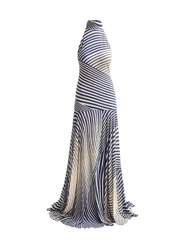 Silvia Tcherassi Women's Leonore Multi-Striped Halter Maxi Dress - Blue Stripes - Size Medium | Thumbnail 1 Silvia Tcherassi Women's Leonore Multi-Striped Halter Maxi Dress - Blue Stripes - Size Medium | Thumbnail 1