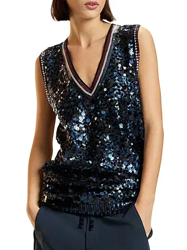 CYNTHIA ROWLEY Women's Blair Sequined Wool-Cashmere Minidress | Thumbnail 2 CYNTHIA ROWLEY Women's Blair Sequined Wool-Cashmere Minidress | Thumbnail 2