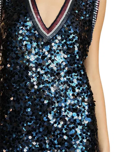 CYNTHIA ROWLEY Women's Blair Sequined Wool-Cashmere Minidress | Thumbnail 4 CYNTHIA ROWLEY Women's Blair Sequined Wool-Cashmere Minidress | Thumbnail 4