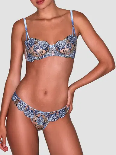 Fleur du Mal Women's Hydrangea Embroidery Balconette Bra | Thumbnail 4 Fleur du Mal Women's Hydrangea Embroidery Balconette Bra | Thumbnail 4