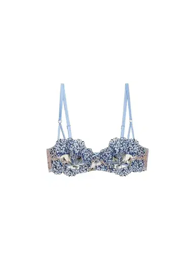Fleur du Mal Women's Hydrangea Embroidery Balconette Bra | Thumbnail 1 Fleur du Mal Women's Hydrangea Embroidery Balconette Bra | Thumbnail 1