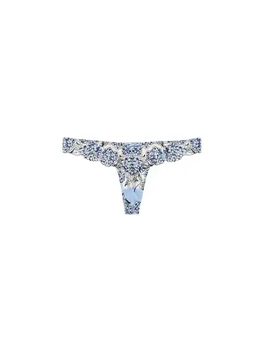 Fleur du Mal Women's Hydrangea Embroidery Thongs - Petal Blue - Size Large | Thumbnail 1 Fleur du Mal Women's Hydrangea Embroidery Thongs - Petal Blue - Size Large | Thumbnail 1