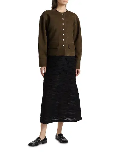 Proenza Schouler White Label Women's Robin Suede Jacket - Wood | Thumbnail 2 Proenza Schouler White Label Women's Robin Suede Jacket - Wood | Thumbnail 2