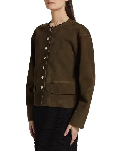 Proenza Schouler White Label Women's Robin Suede Jacket - Wood | Thumbnail 4 Proenza Schouler White Label Women's Robin Suede Jacket - Wood | Thumbnail 4