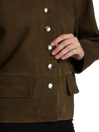 Proenza Schouler White Label Women's Robin Suede Jacket - Wood | Thumbnail 6 Proenza Schouler White Label Women's Robin Suede Jacket - Wood | Thumbnail 6