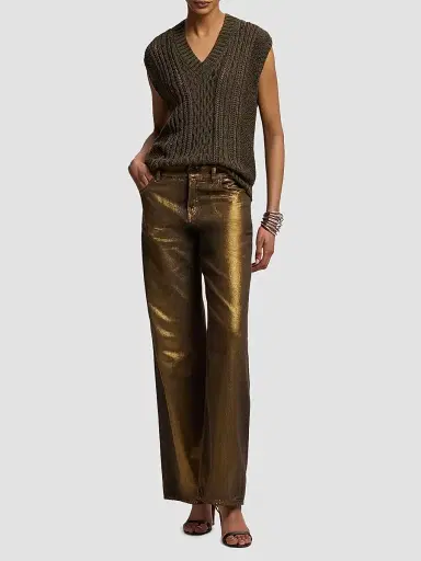 Ralph Lauren Collection Women's Mercer Relaxed Wide-Leg Jeans - Bronze - Size 31 | Thumbnail 2 Ralph Lauren Collection Women's Mercer Relaxed Wide-Leg Jeans - Bronze - Size 31 | Thumbnail 2