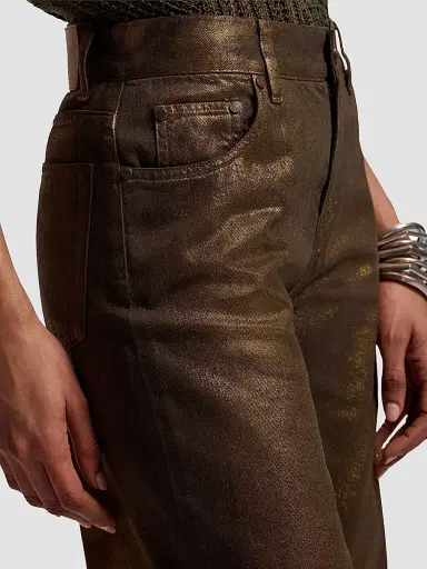 Ralph Lauren Collection Women's Mercer Relaxed Wide-Leg Jeans - Bronze - Size 31 | Thumbnail 6 Ralph Lauren Collection Women's Mercer Relaxed Wide-Leg Jeans - Bronze - Size 31 | Thumbnail 6