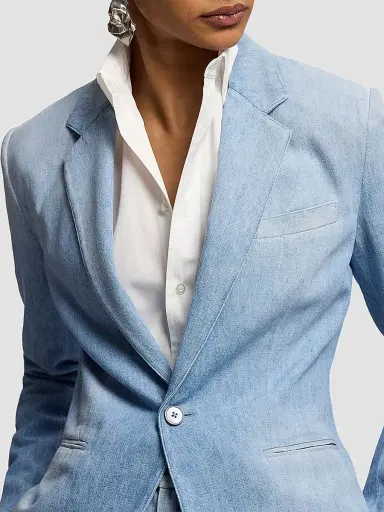 Ralph Lauren Collection Women's Lochlan Cotton Denim Blazer | Thumbnail 5 Ralph Lauren Collection Women's Lochlan Cotton Denim Blazer | Thumbnail 5