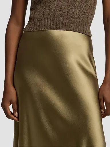 Ralph Lauren Collection Women's Masina Satin Maxi Skirt - Porcini - Size 8 | Thumbnail 4 Ralph Lauren Collection Women's Masina Satin Maxi Skirt - Porcini - Size 8 | Thumbnail 4