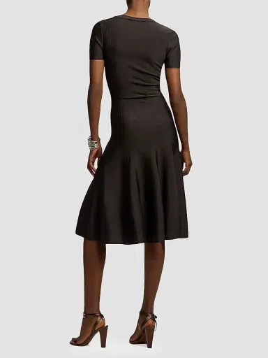 Ralph Lauren Collection Women's Gwenn Sheer-Trim Sweater Day Dress | Thumbnail 5 Ralph Lauren Collection Women's Gwenn Sheer-Trim Sweater Day Dress | Thumbnail 5