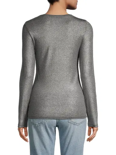 Majestic Filatures Women's Soft Touch Metallic Crewneck Top - Anthracite | Thumbnail 5 Majestic Filatures Women's Soft Touch Metallic Crewneck Top - Anthracite | Thumbnail 5