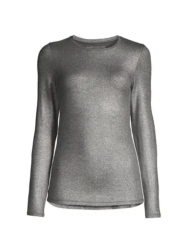 Majestic Filatures Women's Soft Touch Metallic Crewneck Top - Anthracite | Thumbnail 1 Majestic Filatures Women's Soft Touch Metallic Crewneck Top - Anthracite | Thumbnail 1