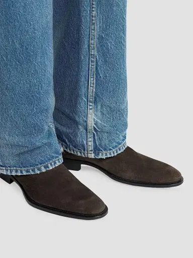 Saint Laurent Men's Aurelien Chelsea Boots in Suede - Taupe Brown - Size 13 | Thumbnail 4 Saint Laurent Men's Aurelien Chelsea Boots in Suede - Taupe Brown - Size 13 | Thumbnail 4