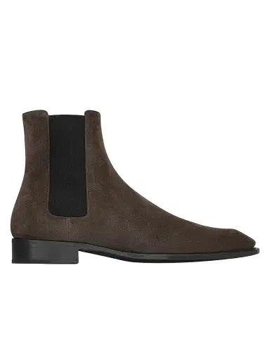 Saint Laurent Men's Aurelien Chelsea Boots in Suede - Taupe Brown - Size 13 | Thumbnail 1 Saint Laurent Men's Aurelien Chelsea Boots in Suede - Taupe Brown - Size 13 | Thumbnail 1