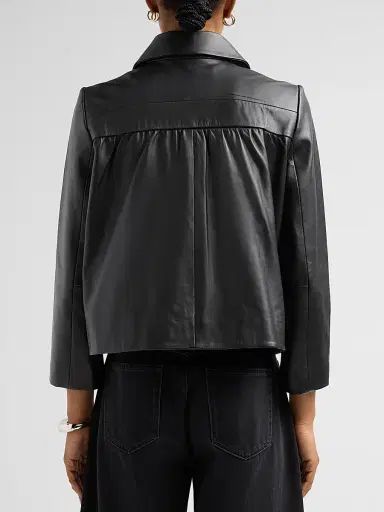 ba & sh Women's Mylos Leather Jacket - Noir | Thumbnail 3 ba & sh Women's Mylos Leather Jacket - Noir | Thumbnail 3