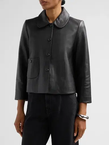 ba & sh Women's Mylos Leather Jacket - Noir | Thumbnail 4 ba & sh Women's Mylos Leather Jacket - Noir | Thumbnail 4