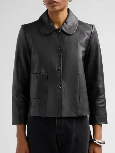 ba & sh Women's Mylos Leather Jacket - Noir | Thumbnail 5 ba & sh Women's Mylos Leather Jacket - Noir | Thumbnail 5