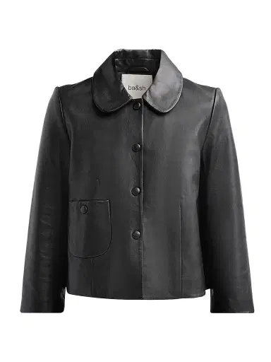 ba & sh Women's Mylos Leather Jacket - Noir | Thumbnail 1 ba & sh Women's Mylos Leather Jacket - Noir | Thumbnail 1