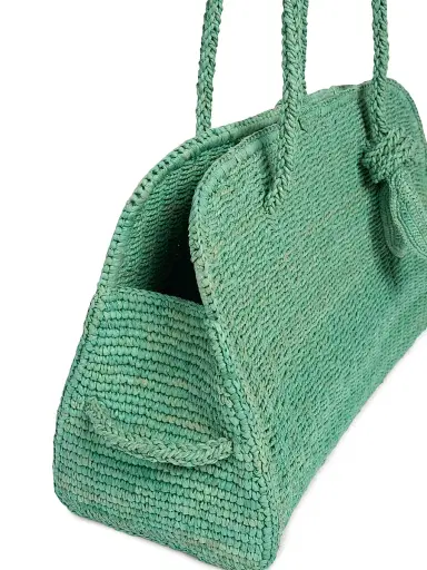 Jacquemus Women's Le Turismo Raffia & Leather Bowler - Turquoise | Thumbnail 5 Jacquemus Women's Le Turismo Raffia & Leather Bowler - Turquoise | Thumbnail 5