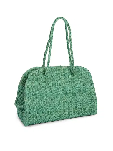 Jacquemus Women's Le Turismo Raffia & Leather Bowler - Turquoise | Thumbnail 6 Jacquemus Women's Le Turismo Raffia & Leather Bowler - Turquoise | Thumbnail 6