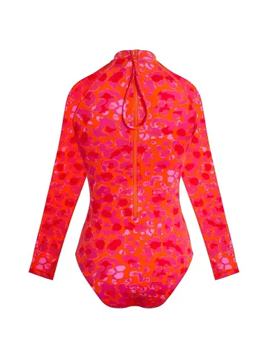 Vilebrequin Women's New Leopard Neoprene Rashguard Bodysuit - Apricot | Thumbnail 2 Vilebrequin Women's New Leopard Neoprene Rashguard Bodysuit - Apricot | Thumbnail 2