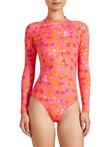 Vilebrequin Women's New Leopard Neoprene Rashguard Bodysuit - Apricot | Thumbnail 3 Vilebrequin Women's New Leopard Neoprene Rashguard Bodysuit - Apricot | Thumbnail 3