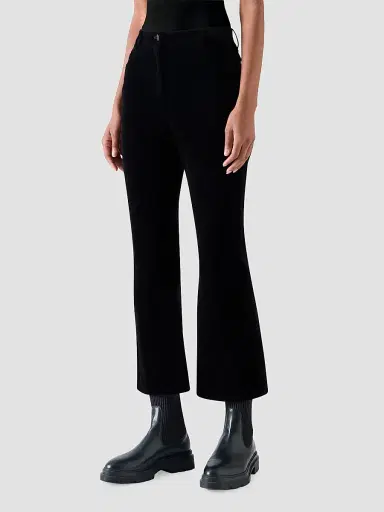 Akris punto Women's Cali Stretch Velvet Bootcut Pants - Black - Size 18 | Thumbnail 5 Akris punto Women's Cali Stretch Velvet Bootcut Pants - Black - Size 18 | Thumbnail 5