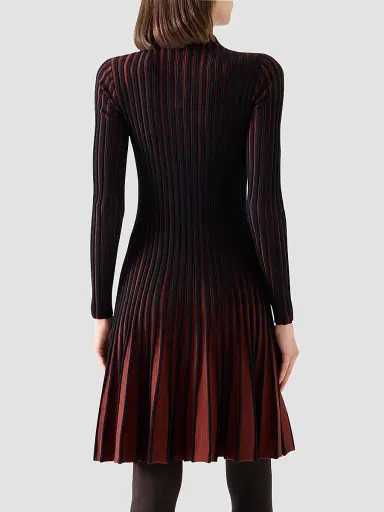 Akris punto Women's Pleated Wool Dress - Copper Black - Size 16 | Thumbnail 3 Akris punto Women's Pleated Wool Dress - Copper Black - Size 16 | Thumbnail 3
