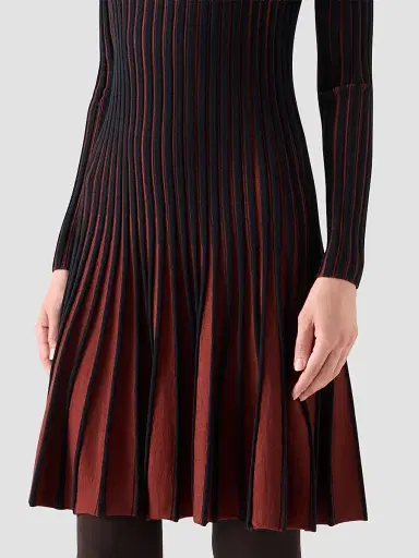 Akris punto Women's Pleated Wool Dress - Copper Black - Size 16 | Thumbnail 5 Akris punto Women's Pleated Wool Dress - Copper Black - Size 16 | Thumbnail 5