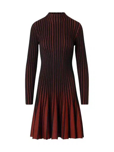 Akris punto Women's Pleated Wool Dress - Copper Black - Size 16 | Thumbnail 1 Akris punto Women's Pleated Wool Dress - Copper Black - Size 16 | Thumbnail 1