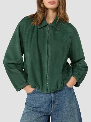 Weekend Max Mara Women's Suede Jacket - Dark Green | Thumbnail 5 Weekend Max Mara Women's Suede Jacket - Dark Green | Thumbnail 5