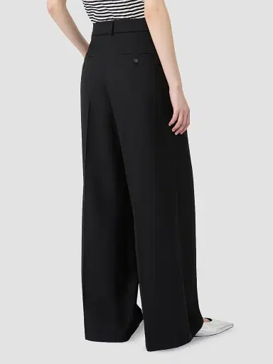 Weekend Max Mara Women's Wide Leg Woollen Cloth Trousers - Black | Thumbnail 4 Weekend Max Mara Women's Wide Leg Woollen Cloth Trousers - Black | Thumbnail 4