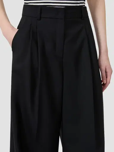 Weekend Max Mara Women's Wide Leg Woollen Cloth Trousers - Black | Thumbnail 5 Weekend Max Mara Women's Wide Leg Woollen Cloth Trousers - Black | Thumbnail 5
