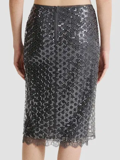 Marella Women's Sequinned and Beaded Skirt - Medium Grey - Size XXL | Thumbnail 4 Marella Women's Sequinned and Beaded Skirt - Medium Grey - Size XXL | Thumbnail 4