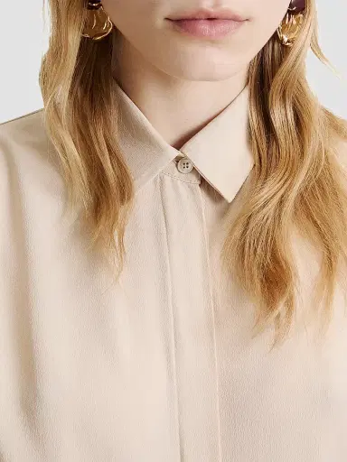 Marella Women's Silk Blend Shirt - Sand - Size 14 | Thumbnail 5 Marella Women's Silk Blend Shirt - Sand - Size 14 | Thumbnail 5