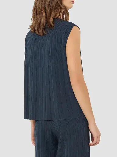 Weekend Max Mara Women's Plissé Pleated Viscose Yarn Sweater - Navy | Thumbnail 4 Weekend Max Mara Women's Plissé Pleated Viscose Yarn Sweater - Navy | Thumbnail 4