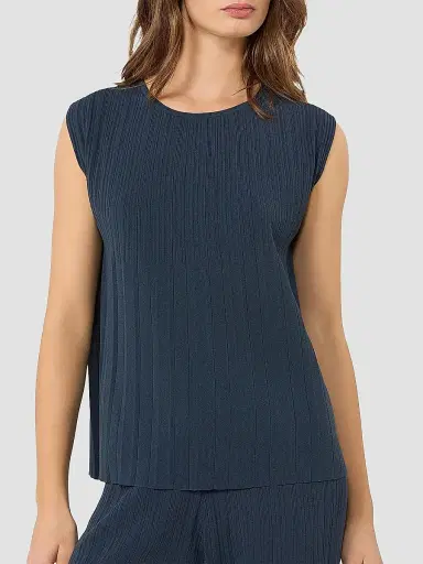 Weekend Max Mara Women's Plissé Pleated Viscose Yarn Sweater - Navy | Thumbnail 5 Weekend Max Mara Women's Plissé Pleated Viscose Yarn Sweater - Navy | Thumbnail 5