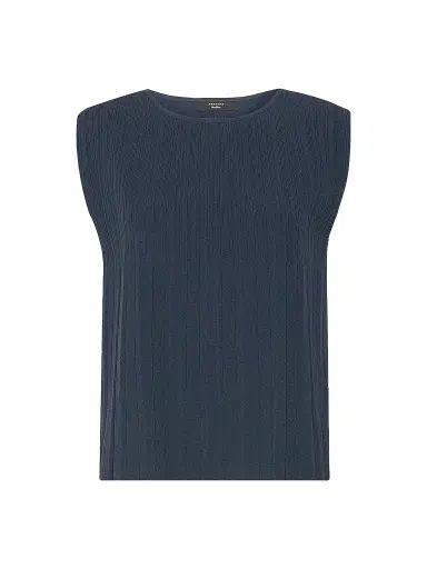 Weekend Max Mara Women's Plissé Pleated Viscose Yarn Sweater - Navy | Thumbnail 1 Weekend Max Mara Women's Plissé Pleated Viscose Yarn Sweater - Navy | Thumbnail 1