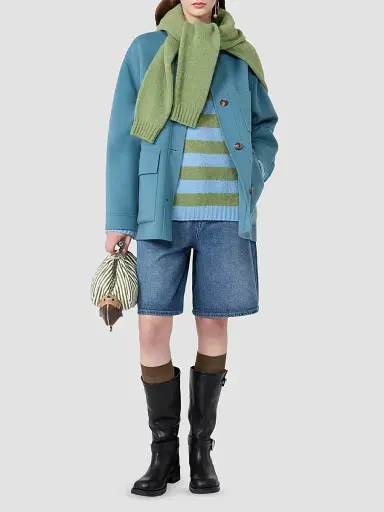 Weekend Max Mara Women's Alpaca and Cotton Sweater - Blue Multi | Thumbnail 2 Weekend Max Mara Women's Alpaca and Cotton Sweater - Blue Multi | Thumbnail 2