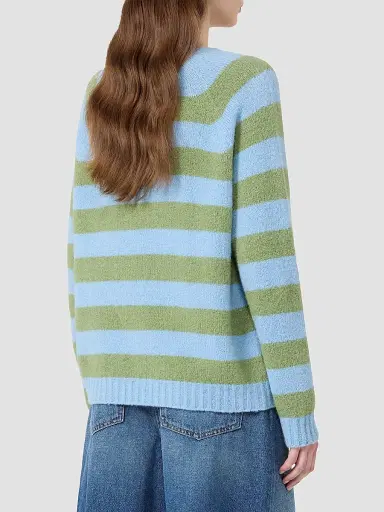 Weekend Max Mara Women's Alpaca and Cotton Sweater - Blue Multi | Thumbnail 4 Weekend Max Mara Women's Alpaca and Cotton Sweater - Blue Multi | Thumbnail 4