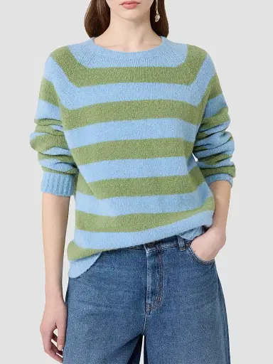 Weekend Max Mara Women's Alpaca and Cotton Sweater - Blue Multi | Thumbnail 5 Weekend Max Mara Women's Alpaca and Cotton Sweater - Blue Multi | Thumbnail 5