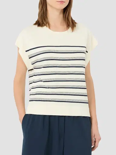 Weekend Max Mara Women's Short Sleeved Viscose Sweater - Ecru - Size XL | Thumbnail 3 Weekend Max Mara Women's Short Sleeved Viscose Sweater - Ecru - Size XL | Thumbnail 3