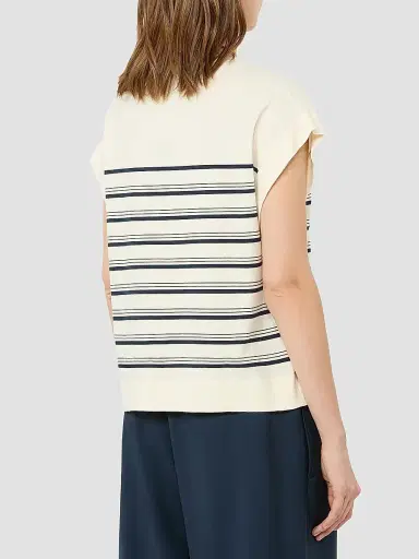 Weekend Max Mara Women's Short Sleeved Viscose Sweater - Ecru - Size XL | Thumbnail 4 Weekend Max Mara Women's Short Sleeved Viscose Sweater - Ecru - Size XL | Thumbnail 4
